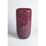 Gambaro & Poggi vase, Murano, late 20th century Colourless glass. Fused murrine decor in red, blue