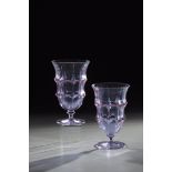 Two chalices Heinrich Hussmann (design), Moser, Karlovy Vary, ca. 1929 Purple-violet alexandrite