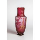 Blue Bell Tree Vase Cristallerie de Baccarat, circa 1900 Colorless glass, light pink underlay,