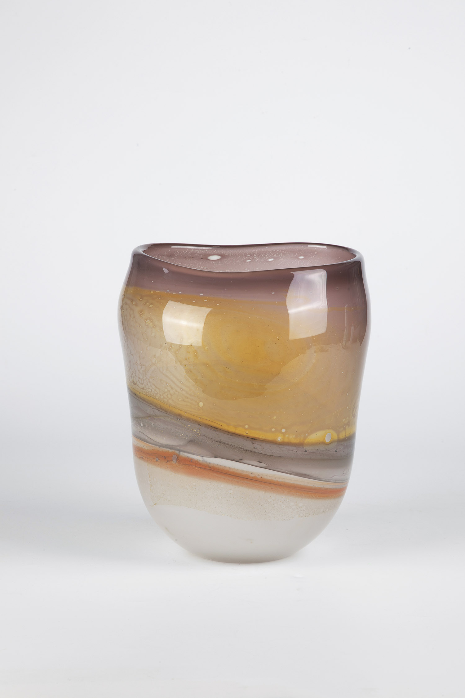 Vase Theodor Sellner, 1983 Colourless glass with opaque white underlay, decoration of