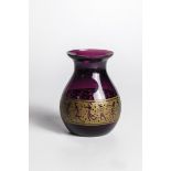 Vase with Amazons Moser, Karlovy Vary, 1920 Violet glass. On the lower wall etched, gilded, brown
