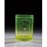 Uranium glass beaker Bohemia 1st H. 19th century Uranium glass. Back with notched star. At the