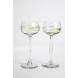 Pair of stem glasses ''Liane'' Theresienthaler crystal glass factory, 1902 Colourless glass. Kuppa