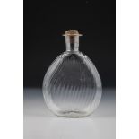 Bag bottle German, 18th century Colourless, longitudinally optically blown glass with tear-off.