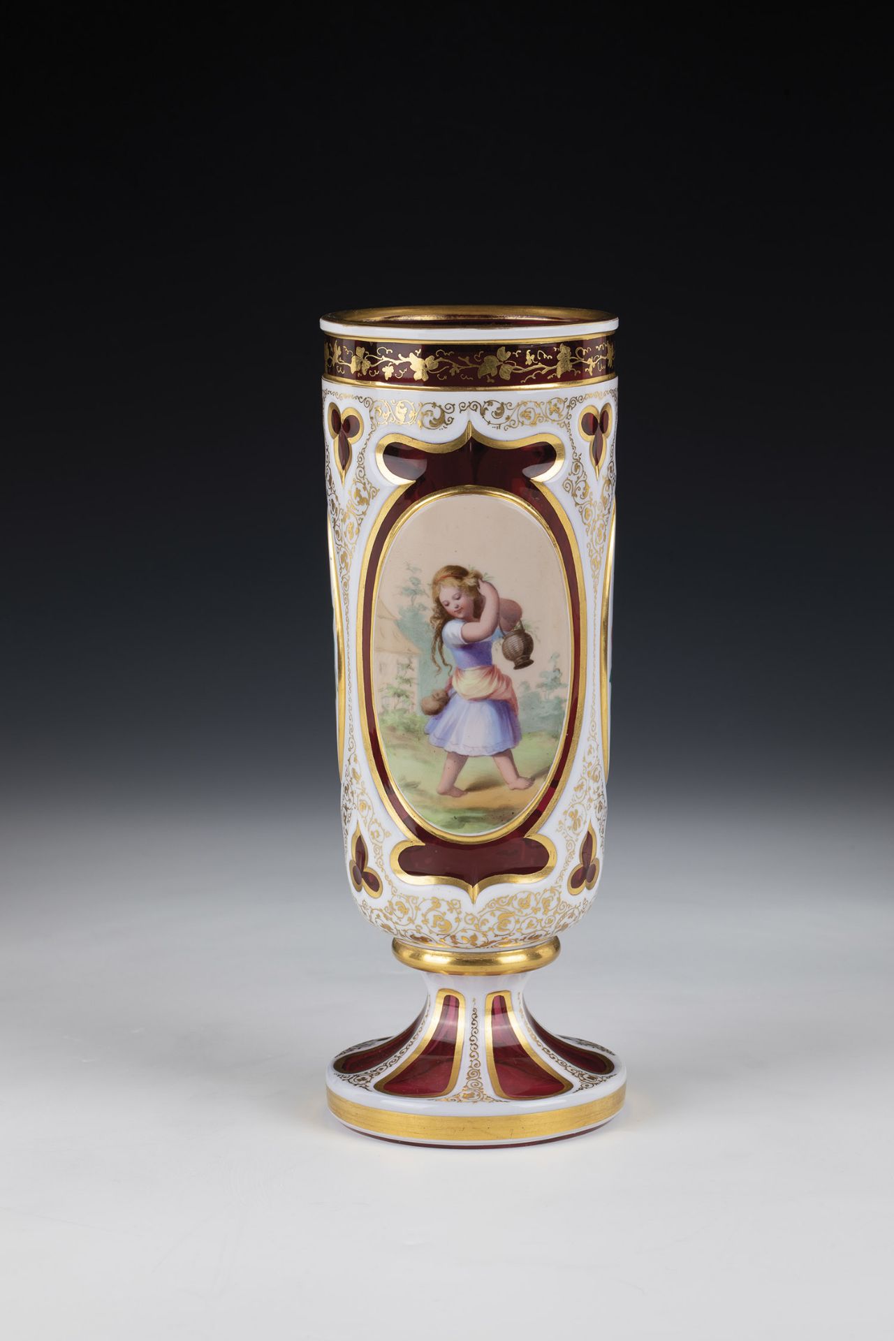 Goblet with Girl Countess Schaffgotsch'sche Josephinenhuette, Schreiberhau, ca. 1860 Colourless,