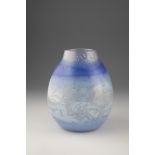 Vase James R. Harmon, 1977 Colourless glass with partial underpinnings in shades of blue and