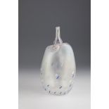 Object James R. Harmon, 1977 Fablose, frosted and pearlescent iridescent glass with blue and white