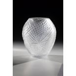 Vase Hanns Model, 1979 Colourless glass, with space-like and partly polished carving structures.