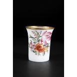 Mug with Floral decoration German or Bohemia, 18th century frosted glass with tear. On the