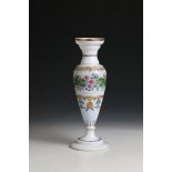 Rare vase of North Bohemia, probably Kreibitz, ca. 1825 frosted glass with colorful floral