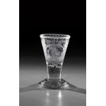 Shot glass Lauenstein, 2nd half of the 18th century Colourless glass. Round base with tear-off. On