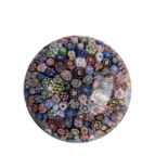 Paperweight France, Baccarat 1847 Upholstery of densely set, various flower canes (so-called