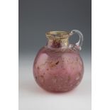 Vase in the shape of a jug Erwin Eisch, Frauenau, 1970 Colourless glass with pink underlay and oxide