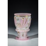 Footcup Meyr's nephew, Adolf near Winterberg, ca. 1845 Whitish alabaster glass with pink overlay. On