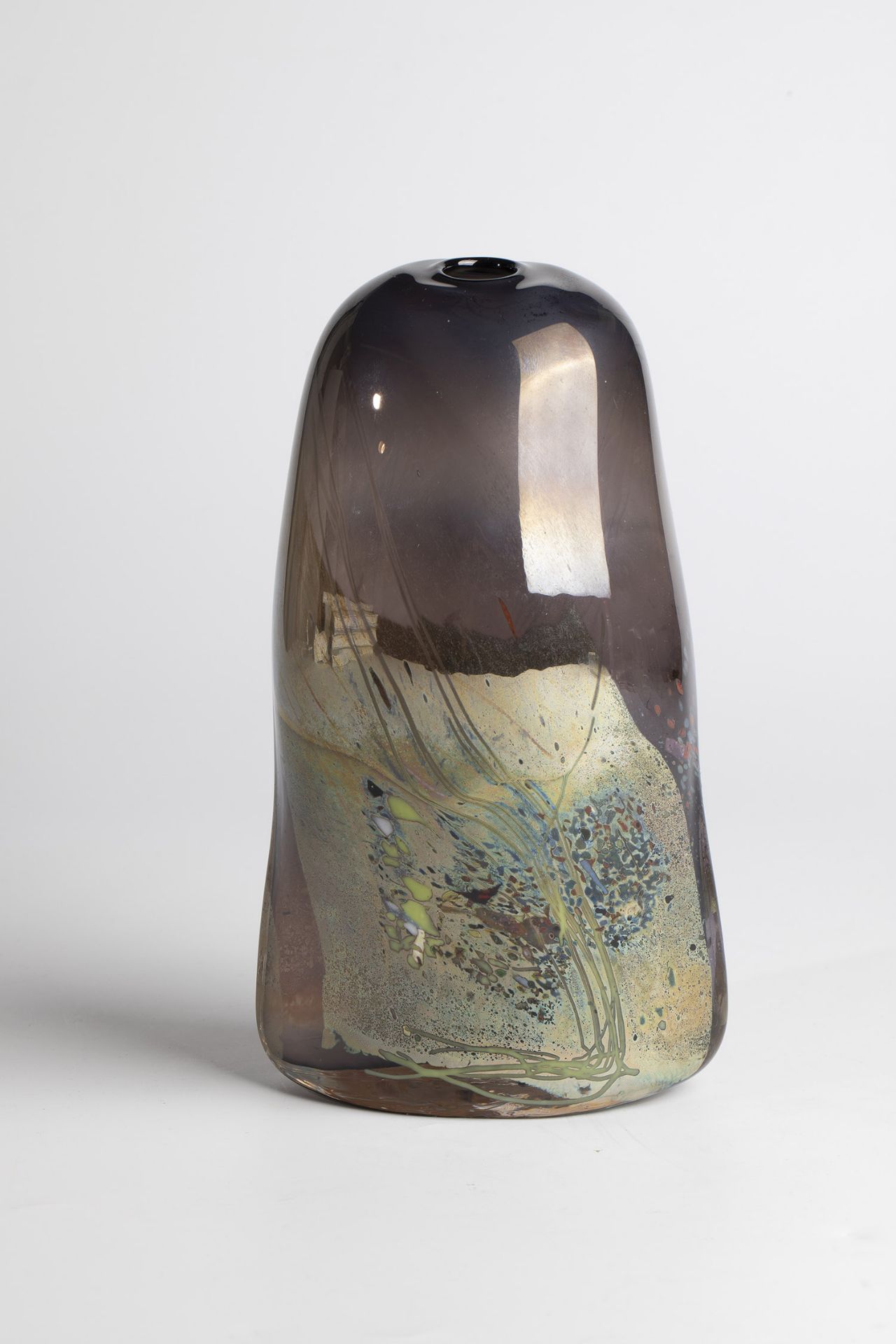 Vase Samuel J. Herman, 1980s Colorless glass, with color and oxide fusion. Signed and inscribed in