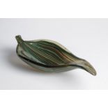 Tyra Lundgren leaf bowl (design, attributed) c. 1936, Venini, Murano, c. 1946 Colourless glass