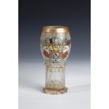 Romans with coat of arms ''Brunswick 1694'' 19th century Colourless glass with opaque enamel