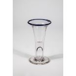 Shot glass with blue rim Weserbergland, attributed to Lauenstein, ca. 1770 Grey-tinted glass. Disc