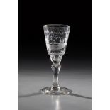 Small faceted goblet Silesia, 18th century On the Kuppa landscape plinth with jumping game and