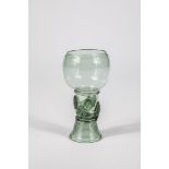 Roman German, 17th century Green glass with demolition. Woven foot. Shaft open at the top with two