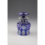 Double-cased bottle Bohemia, 1st half of the 19th century Colourless glass with tin enamel and