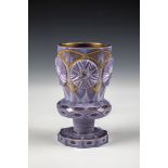 Agatin Foot Beaker Buquoy'sche Huetten, Georgenthal or Silberberg, ca. 1835 Purple, marbled, full-