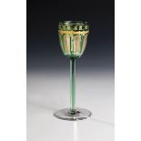 Meyr's nephew, Adolf, ca. 1910 Colourless glass with light green overlay, peeled and olive cut. In