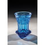 Ranftbecher Harrachsche Huette, Neuwelt, ca. 1835 Sapphire blue glass. Bottom with notched grinding.