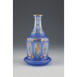 Carafe Annathal near Schuettenhofen, m. 19th century White alabaster glass with light blue