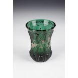 Bell cup Bohemia, 1st half of the 19th century. Russian green glass. Bottom slightly hollowed. At