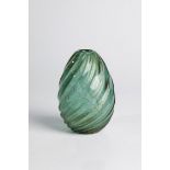 Archimede Seguso Vase (Design), Seguso Vetri D'Arte, Murano, 1950s Emerald green glass with burst