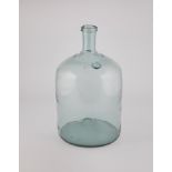 Large storage bottle Austria, 19th century Light green glass with raised bottom and tear-off. On