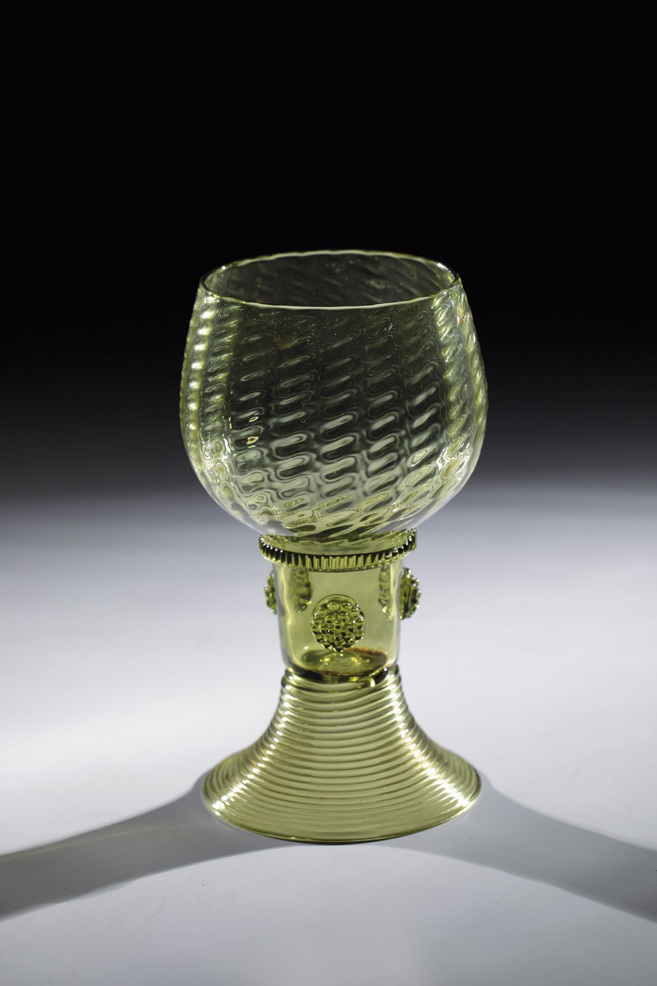 Pappenheim-Roemer Rheinische Glashuetten A.G., Cologne-Ehrenfeld, 1886 Olive-green glass with