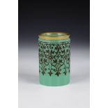 Crysopras cup Bohemia 19th century Alabaster glass dyed with uranium. Back with notched star. The