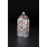 Schnapps bottle Germany, 18th century Colourless glass with tear. On the cross-sectional rectangular