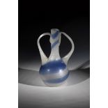 Handle vase ''Pulegoso'' Murano, 1960s Colourless, strongly bubbled glass ('Pulegoso') with spiral