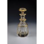 Bottle with stopper France, 19th century Colourless, thick-walled glass. Compressed wall