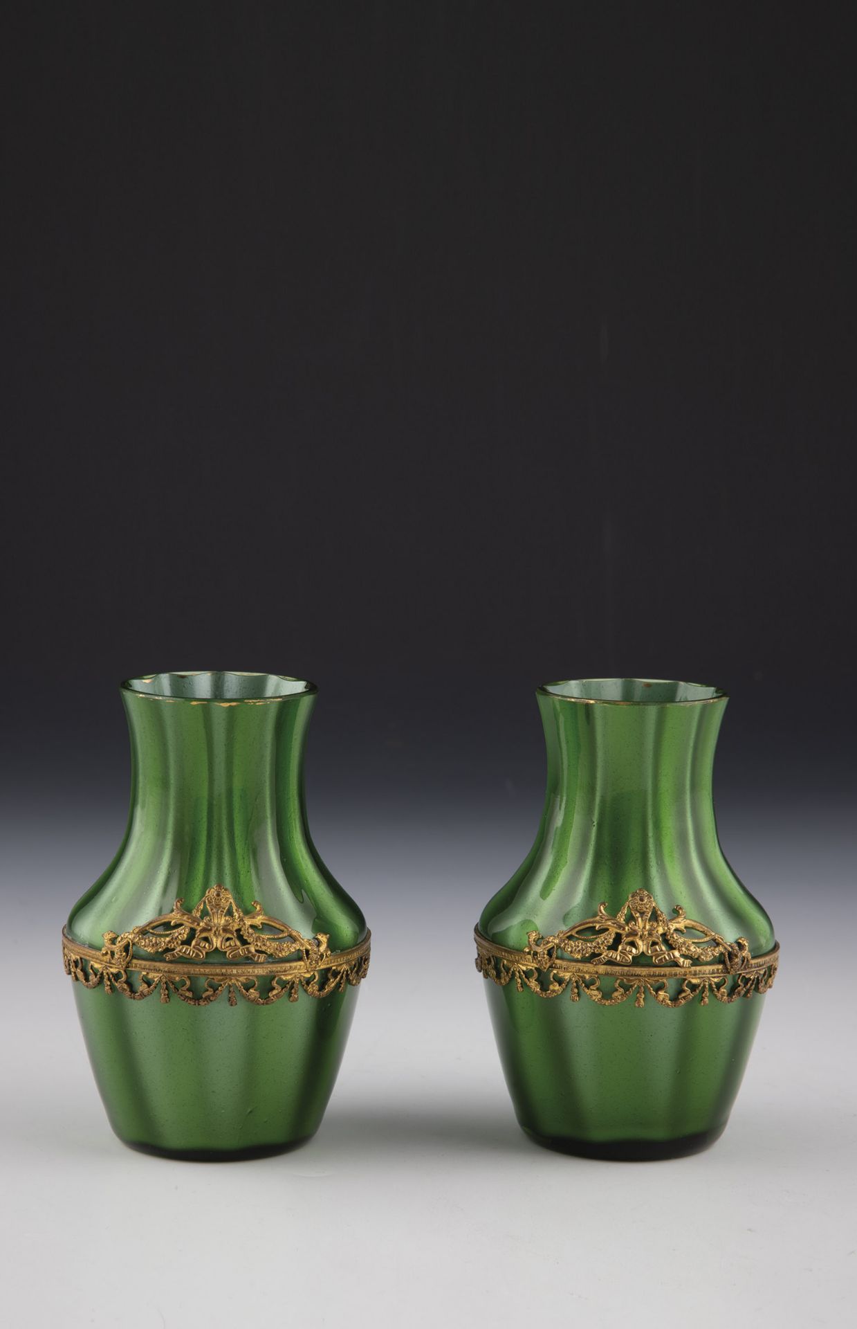 Paar Vasen ''grün Metallin''