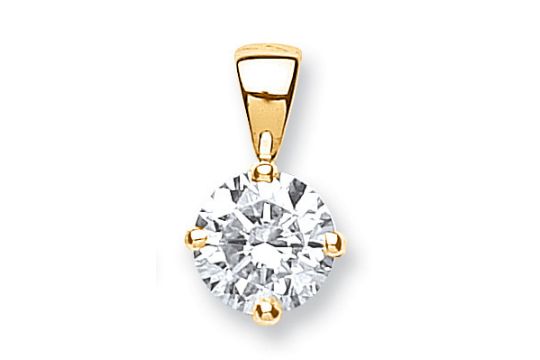 18ct Yellow Gold 1.00ct Claw Set Diamond Solitaire Pendant - Image 2 of 2