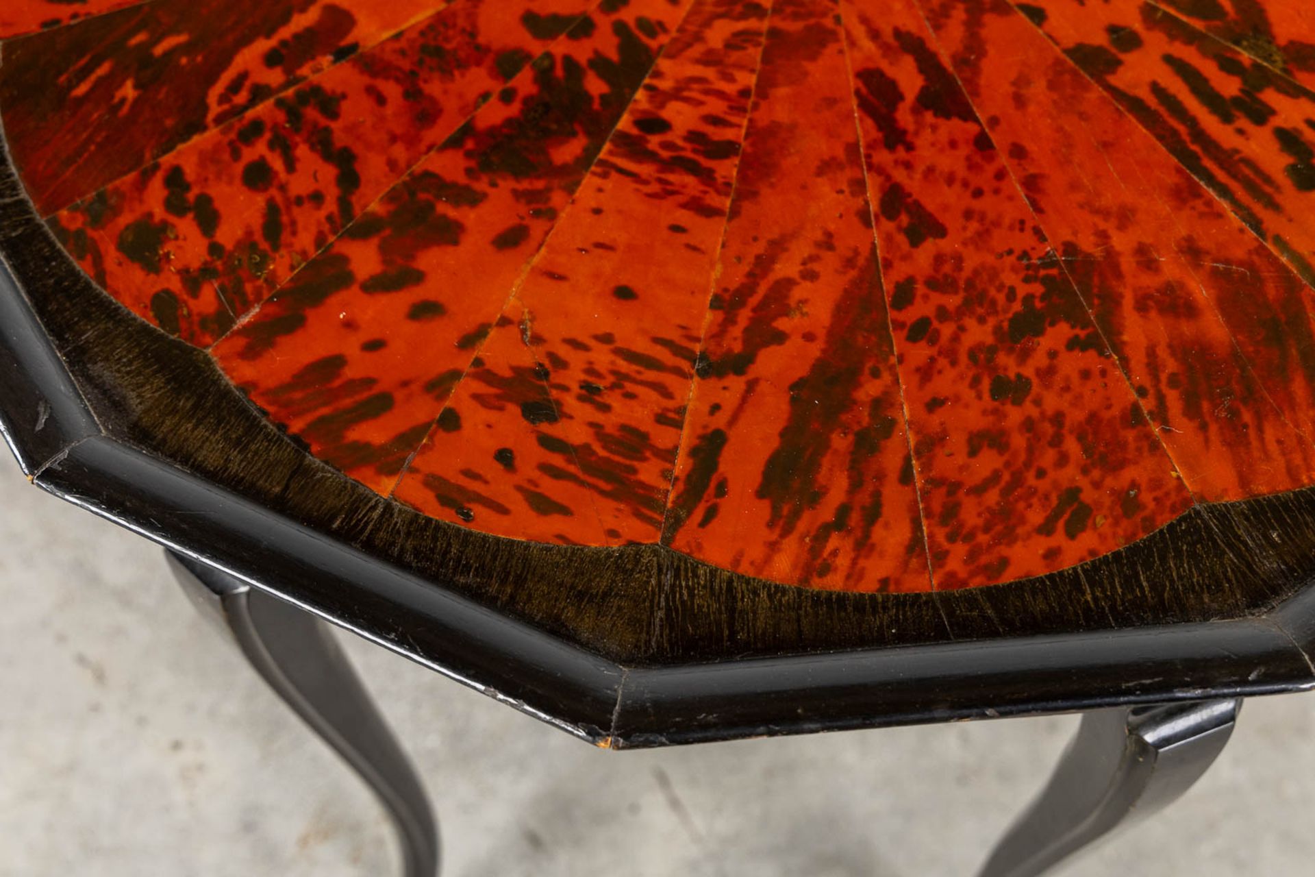 Maison Franck, Antwerp, an octagonal side table, tortoise shell and ebonised wood. (H:65 x D:72 cm) - Image 4 of 8