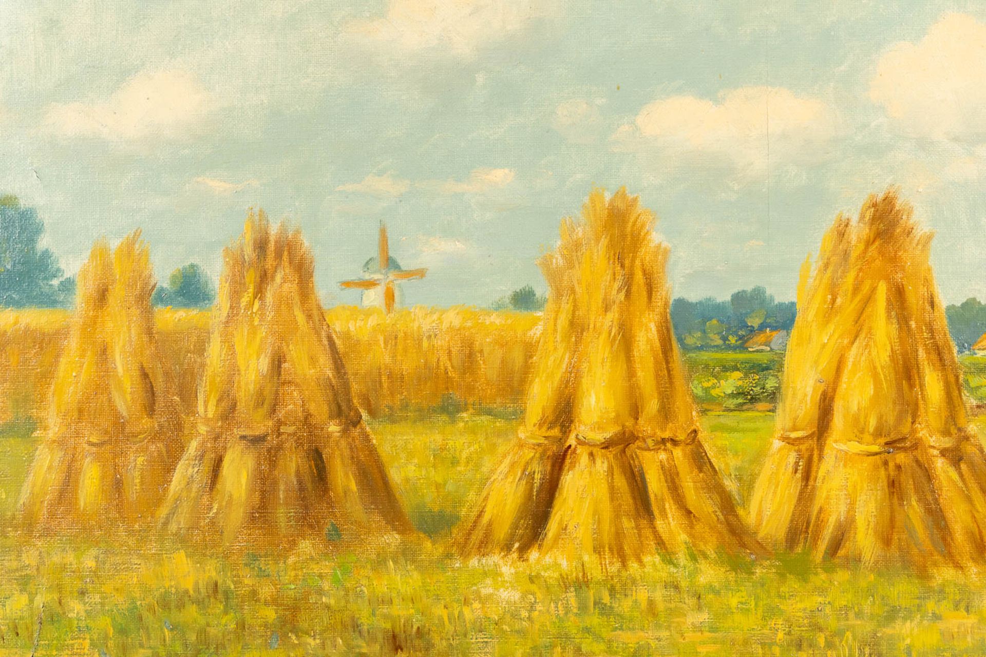 Paul SCHOUTEN (1860-1922) 'Haystacks and a Forest View' two paintings, oil on canvas. (W:100 x H:70 - Image 5 of 16