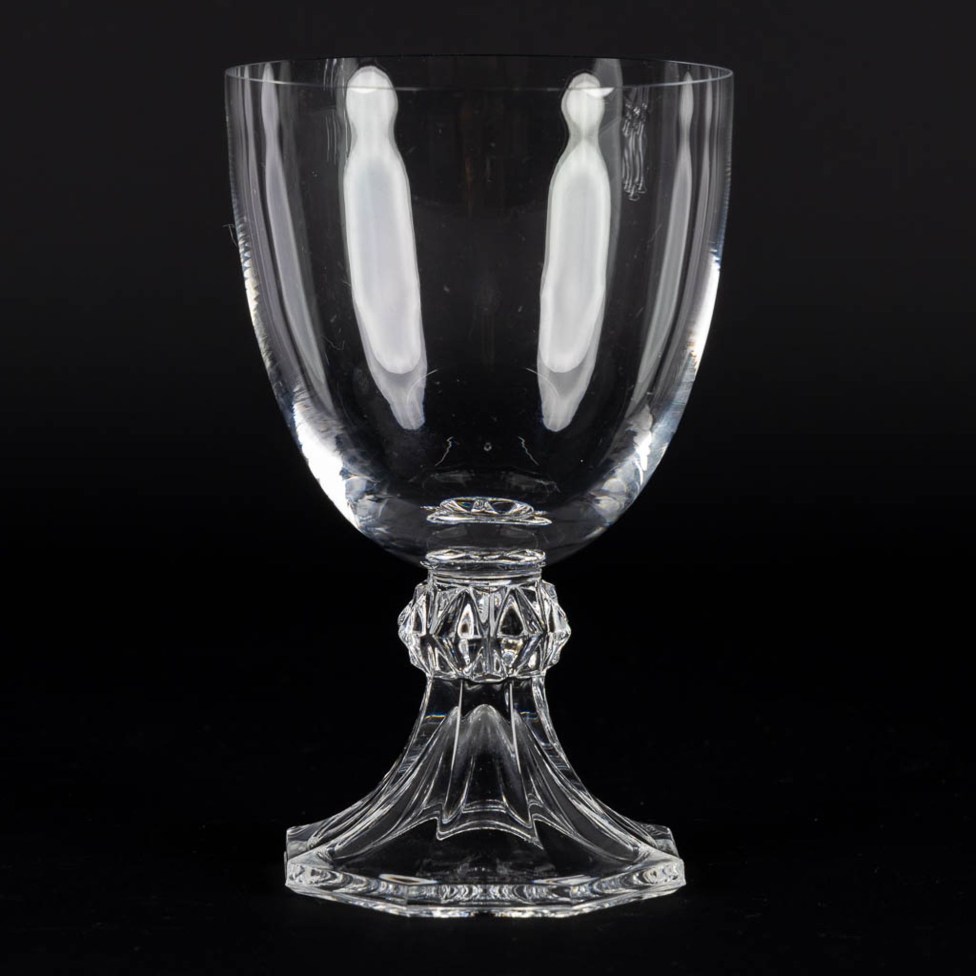 Val Saint Lambert, Model Yale, 43 crystal glasses. (H:14 cm) - Bild 8 aus 8