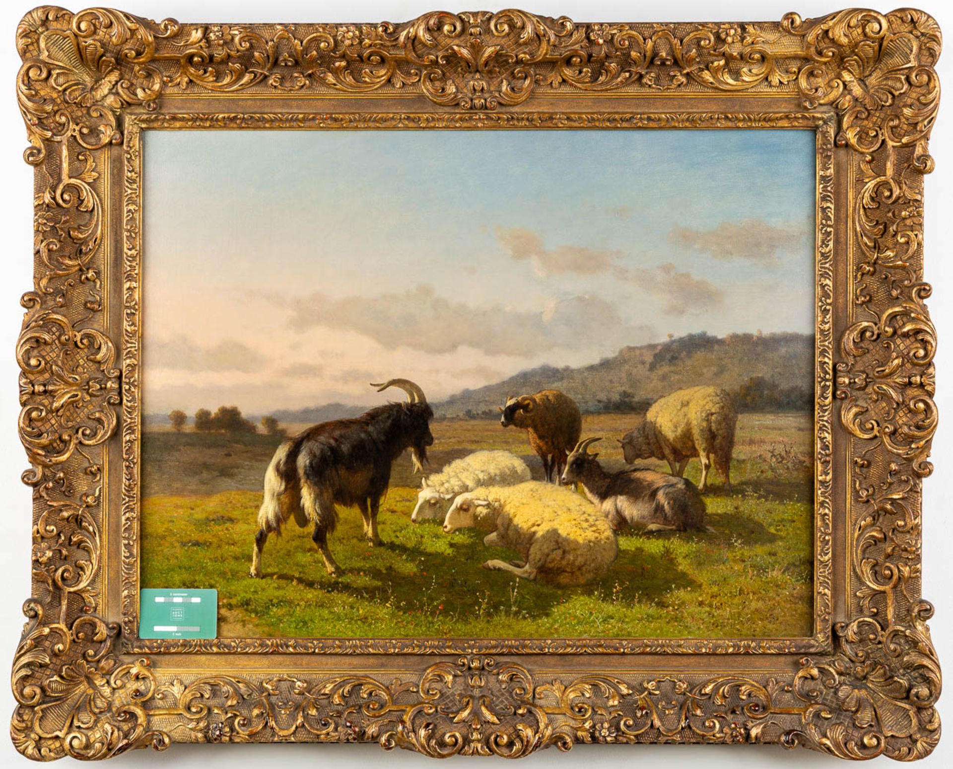 Louis ROBBE (1806-1887) 'Sheep and Rams' oil on canvas. (W:76 x H:57 cm) - Image 2 of 7
