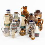 A large collection of 16 West-Germany vases, Scheurich, Bay and others. Circa 1960-1970. (H:50 cm)