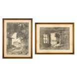 Emile CLAUS (1849-1924) 'Loo Sept, 1916' Two Lithographs. (W:32 x H:46 cm)