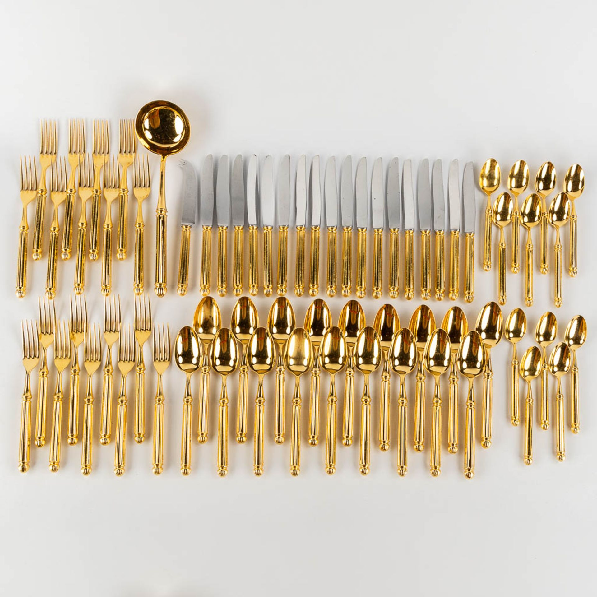 A large gold-plated cutlery, 68-pieces. (L:27 cm) - Image 4 of 8