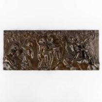 A Bacchanale scène with putti, patinated bronze plaque the manner of François Duquesnoy. 19th C. (W: