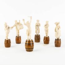 An Orchestra with a conductor, sculptured ivory, Flanders, 19th C. (L:2 x W:5 x H:12,5 cm)