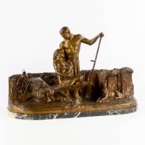 Frédéric FOCHT (1879-1962) 'The Harvest' patinated bronze. (L:21 x W:70 x H:45 cm)