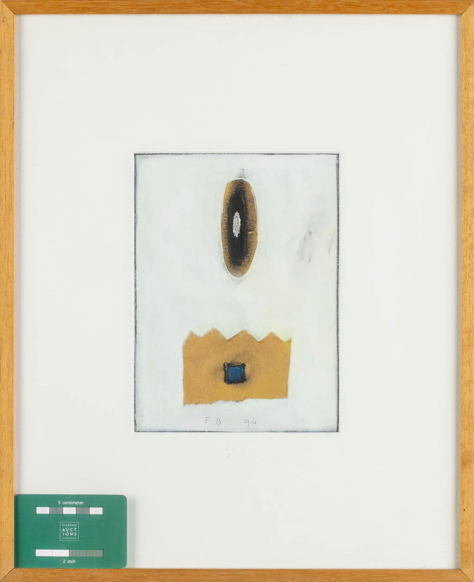 Fred BOFFIN (1946) 'Untitled' an abstract, oil on paper. 1994. (W:15,5 x H:21 cm) - Image 2 of 6